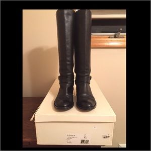 Coach black leather boots Size 5.5